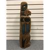 Image 2 : 27 1/2in West Coast First Nations carved wooden totem "Eagle" w/ copper eyes signed F M