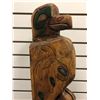 Image 2 : 30in West Coast First Nations carved wooden totem "Eagle/ Raven/ Killer Whale" w/ copper eyes (unsig