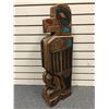 Image 1 : 29 1/2in West Coast First Nations carved wooden totem "Eagle & Salmon" w/ copper & abalone accents