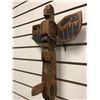 Image 1 : West Coast First Nations carved wooden talking stick "Eagle & Killer Whale" (unsigned) - 45in