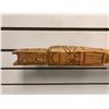 Image 3 : West Coast First Nations carved wooden talking stick "Eagle & Killer Whale" w/ copper eyes- 30 1/2in
