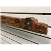 Image 2 : West Coast First Nations carved wooden talking stick "Bear" w/ abalone eyes (unsigned) - 37 1/2in