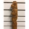 Image 1 : West Coast First Nations carved wooden talking stick "Bear" w/ copper eyes (unsigned) - 39 1/2in