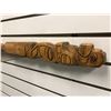 Image 2 : West Coast First Nations carved wooden talking stick "Bear" w/ copper eyes (unsigned) - 39 1/2in