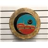 Image 1 : West Coast First Nations 13 1/2in diameter animal skin drum signed by Jan Loeppky 1998