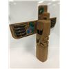 Image 2 : 19 1/2in West Coast First Nations carved cedar totem "Eagle" w/ abalone eyes Telqua 1998