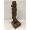 Image 1 : 19in West Coast First Nations carved cedar totem "Bear" w/ copper eyes (unsigned)