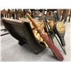 Image 2 : Rustic wooden fireplace log holder w/ 4 fireplace tools from movie set