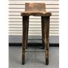 Image 2 : Rustic wooden w/ black wrought iron stretchers 30in high bar stool from movie set