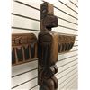 Image 4 : 5ft West Coast First Nations carved cedar totem "Eagle/ Raven/ Killer Whale" w/ copper & abalone acc