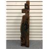 Image 2 : Approx. 3ft West Coast First Nations carved cedar totem "Eagle/ Killer Whale/ Raven" w/ copper & aba