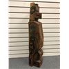 Image 4 : Approx. 3ft West Coast First Nations carved cedar totem "Eagle/ Killer Whale/ Raven" w/ copper & aba