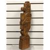 Image 2 : 19in West Coast First Nations carved wooden totem "Bear & Thunderbird" (unsigned)