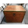 Image 1 : Large wood w/ brass trim storage box from movie set - 24in across x 21in high x 20in wide