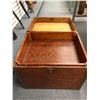 Image 2 : Large wood w/ brass trim storage box from movie set - 24in across x 21in high x 20in wide