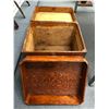 Image 3 : Large wood w/ brass trim storage box from movie set - 24in across x 21in high x 20in wide