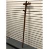 Image 5 : West Coast First Nations cedar carved talking stick "Eagle/ Raven/ Killer Whale" w/ abalone eyes sig