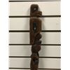 Image 1 : West Coast First Nations carved wooden talking stick "Eagle & Raven" w/ abalone accents signed F M 1