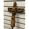 Image 1 : West Coast First Nations carved wooden talking stick "Eagle & Killer Whale" signed Telqua 1999 - 48