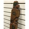 Image 1 : West Coast First Nations carved wooden talking stick "Eagle/ Bear/ Raven" w/ copper & abalone accent
