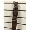 Image 2 : West Coast First Nations carved wooden talking stick "Wolf" w/ abalone eyes Telqua 1997 - 52 1/2in