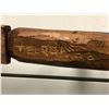 Image 6 : West Coast First Nations carved cedar talking stick "Eagle/ Killer Whale/ Raven/ Salmon" w/ copper e