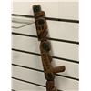 Image 2 : West Coast First Nations carved cedar talking stick "Eagle/ Raven/ Killer Whale" by Telqua 1998 - 45