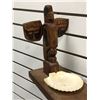 Image 2 : 10 1/2in West Coast First Nations totem w/ shell "Eagle & Raven" (unsigned)