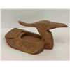 Image 1 : West Coast First Nations carved cedar "Seabird" bowl signed A W - 12in
