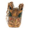 Image 2 : 12in West Coast First Nations carved wooden "Eagle" mask w/ copper eyes & cedar bark hair signed Tel