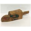 Image 1 : 12in West Coast First Nations wood carved "Eagle" rattle w/ copper eyes signed Telqua 1997