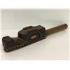 Image 1 : West Coast First Nations carved wooden 16 1/2in "Wolf" rattle w/ copper eyes signed F M 1997