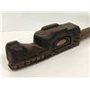 Image 2 : West Coast First Nations carved wooden 16 1/2in "Wolf" rattle w/ copper eyes signed F M 1997