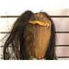 Image 3 : 7 1/2in West Coast First Nations carved cedar face mask w authentic looking hair & abalone eyes (uns