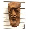 Image 1 : 9in West Coast First Nations carved cedar face mask w/ copper eyes (unsigned)