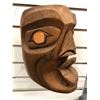 Image 2 : 9in West Coast First Nations carved cedar face mask w/ copper eyes (unsigned)