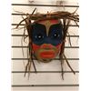 Image 1 : 10 1/2in West Coast First Nations carved cedar face mask w/ cedar bark hair signed Matt Simeon? (see