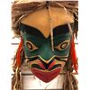 Image 2 : 11 1/2in West Coast First Nations carved wooden "Warrior" mask w/ cedar bark hair & feathers signed