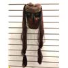 Image 1 : 11in West Coast First Nations carved cedar face mask w/ authentic looking hair & abalone eyes signed