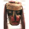 Image 2 : 11in West Coast First Nations carved cedar face mask w/ authentic looking hair & abalone eyes signed