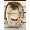 Image 3 : 11in West Coast First Nations carved wooden face mask w/ cedar bark hair & copper eyes signed Lagher