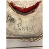 Image 4 : 11in West Coast First Nations carved wooden face mask w/ cedar bark hair & copper eyes signed Lagher