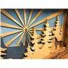 Image 3 : Custom crafted wooden 3 dimensional forest scene bear & wolf wall hanging from movie set - 41 1/2in