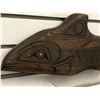 Image 2 : 18in West Coast First Nations carved cedar "Salmon" plaque by Roy Wiks