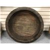 Image 1 : Large barrel top basin w/ brass detail - 25 1/2in diameter