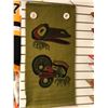 Image 1 : West Coast First Nations art print on burlap wall hanging - 35in x 18in