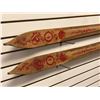 Image 2 : Antique pair of wood w/ decorative floral painting wooden snow skis