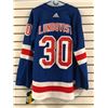 Image 2 : Adidas authentic NHL collection New York Rangers Lundqvist #30 jersey w/ fight strap men's size 52