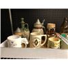 Image 2 : Shelf of assorted vintage beer mugs/ bottles etc.