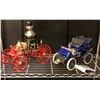Image 1 : 2 vintage Beam Kentucky Bourbon Whiskey collectible porcelain decanters old vehicles (empty)